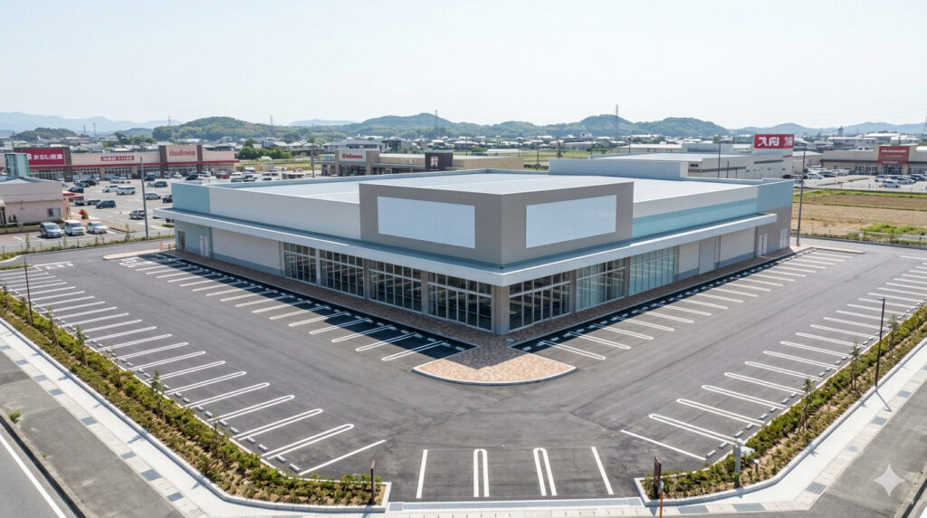 【売却実績】奈良県大和郡山市：相続土地1,400坪の事業用定期借地・売却スキーム 大和郡山市内における広大な相続土地（約1,400坪）を、「第三者のためにする契約」を活用し、大手デベロッパー経由でドラッグストアへ売却・開業へと導いた事例です。
